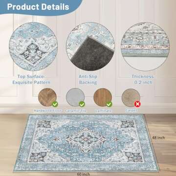 Office Chair Mat for Hardwood Floor & Tile Floor,48"X 60" Heavy Duty Desk Chair Mat for Hard Floors,...