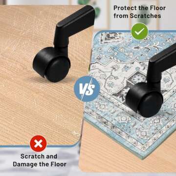 Office Chair Mat for Hardwood Floor & Tile Floor,48"X 60" Heavy Duty Desk Chair Mat for Hard Floors, Under Desk Rug for Rolling Computer Chair,Anti Slip,Low Pile Carpet Floor Protector-Blue