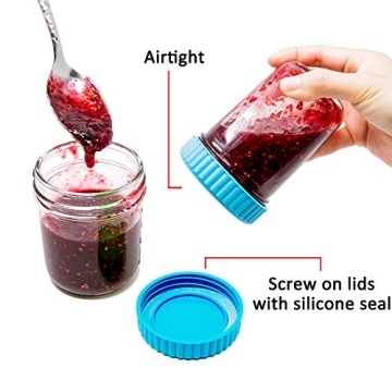 Youngever Baby Food Glass Containers with Coastal Lids