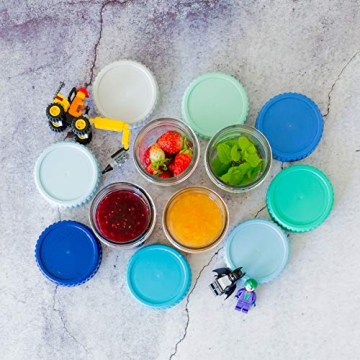 Youngever Baby Food Glass Containers with Coastal Lids