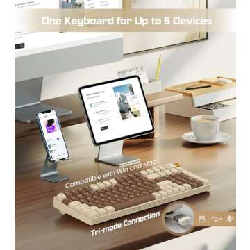 ROYALAXE R100 Wireless Mechanical Keyboard, Tri-Mode BT5.0/2.4GHz/USB-C Hot Swappable Custom Keyboar...