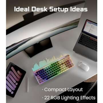 ROYALAXE R100 Wireless Mechanical Keyboard, Tri-Mode BT5.0/2.4GHz/USB-C Hot Swappable Custom Keyboard, Gateron G Pro 3.0 Yellow Switch, RGB Light Gaming Keyboard for Windows & Mac, PBT Keycaps