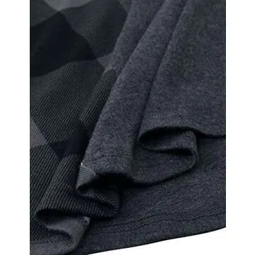 Lotusmile Pullover Hoodies with Pockets, Tunic Sweatshirts for Leggings for Women Funnel Neck Color Block Shirts Fall Blouses Winter Plaid Tunics Sweater Lightweight Hooded Tops Casual Pocket Hoodie