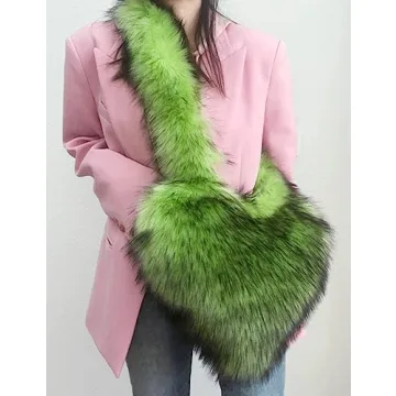 Chic Women's Faux Fur Heart Shape Crossbody Bag