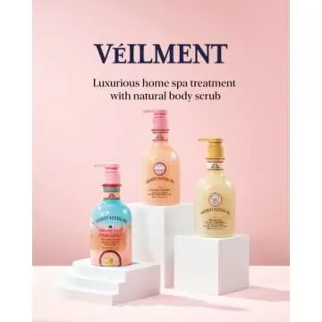 VEILMENT Black Rose Body Wash & Scrub Exfoliating Salt Scrub