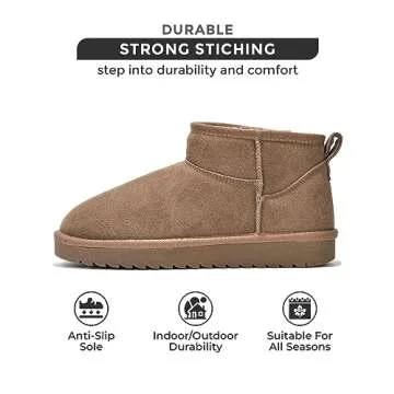 Project Cloud 100% Genuine Suede Ankle Boots for Women - Water Resistant Winter Boots for Women - Me...
