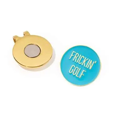Stylish Birdie Girl Golf Blue and Gold Women's Marker with Clip