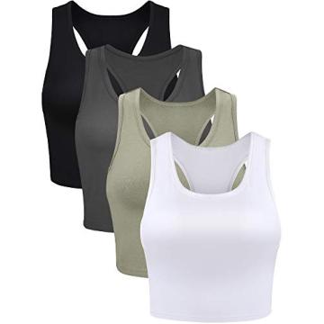 4 Piece Workout Crop Tank Top Set for Women Activewear