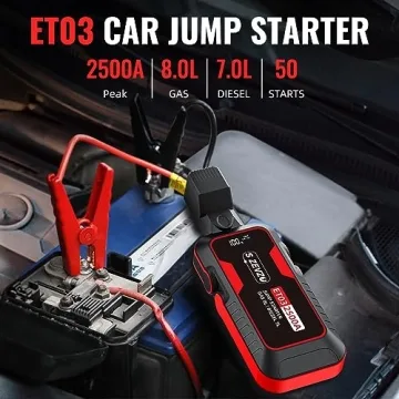 S ZEVZO ET03 Jump Starter 2500A for Gas & Diesel Engines
