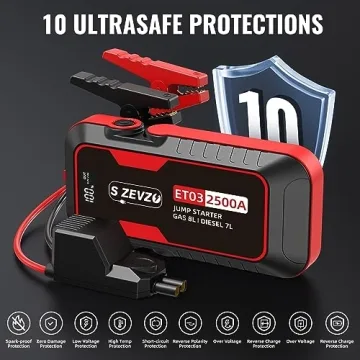 S ZEVZO ET03 Jump Starter 2500A for Gas & Diesel Engines