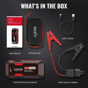 S ZEVZO ET03 Jump Starter 2500A for Gas & Diesel Engines