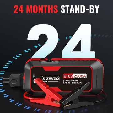 S ZEVZO ET03 Jump Starter 2500A for Gas & Diesel Engines