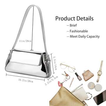 Elegant WELLATENT Silver Evening Clutch Bag for Parties