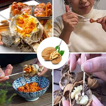 13 Pcs Seafood Crab Crackers and Tools, Nut Lobster Crackers and Picks Set Including 4 Lobster Crab ...