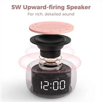 Buffbee Sound Machine & Alarm Clock 2-in-1-0-100% Display Dimmer, Under Light, Sleep Timer, Precise 30-Level Volume Control White Noise Machine