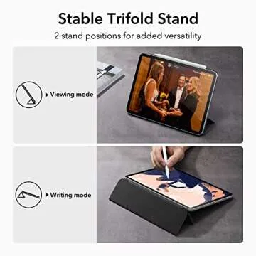 ESR for iPad Pro 12.9 Case (2022/2021/2020, 6th/5th/4th Generation), iPad Air 13 Inch Case 2024 M2, Convenient Magnetic Attachment, 2-Way Stand, Rebound Magnetic Case, Black