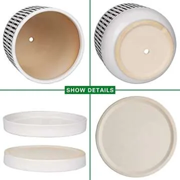 Docrin Ceramic Planters for Indoor Plants - Set of 2