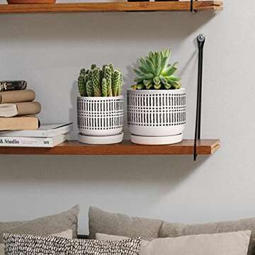 Docrin Ceramic Planters for Indoor Plants - Set of 2