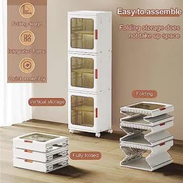 PtaTt Stackable Storage Drawers on Wheels for Easy Organizing