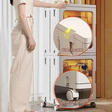 PtaTt Stackable Storage Drawers on Wheels for Easy Organizing