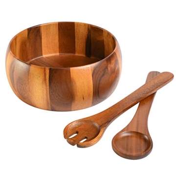 Gibson Home Laurel Acacia Wood Salad Bowl Set - 3 Piece Collection