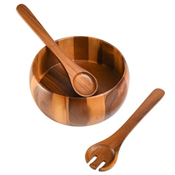 Acacia Wood Salad Bowl Set - 3 Pieces