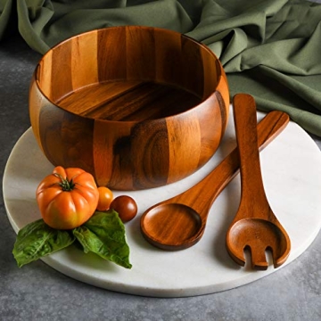 Acacia Wood Salad Bowl Set - 3 Pieces