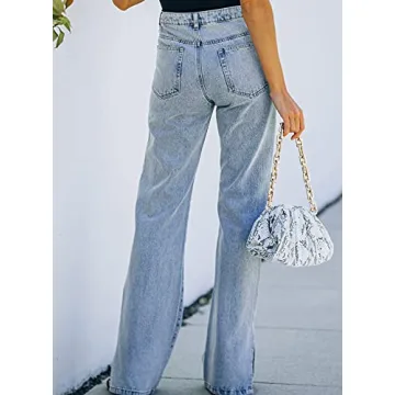 Asvivid Womens Flare Jeans - Stylish Casual Comfort