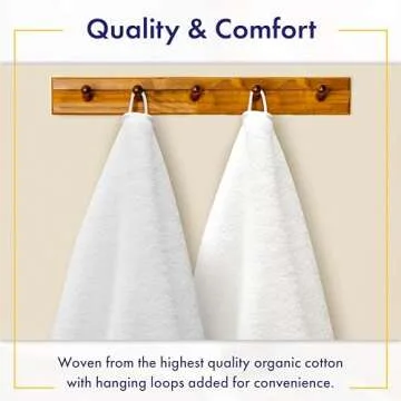 100% Organic Zero-Twist Cotton Towels - G0TS Certified Luxury Bath Towels - Ultra Soft & Plush 700GSM Long-Staple Cotton - 6 Piece Towel Set (White)