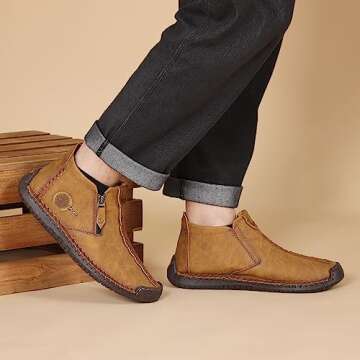 Govicta Men's Comfortable Casual Leather Loafers