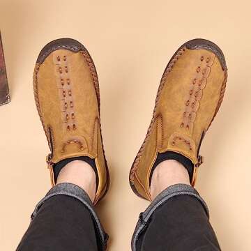 Govicta Men's Comfortable Casual Leather Loafers