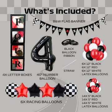 Need 4 Speed 4th Birthday Decorations Race Car for Boys Fourth Four Year, Pre-strung Banner, Letter ...