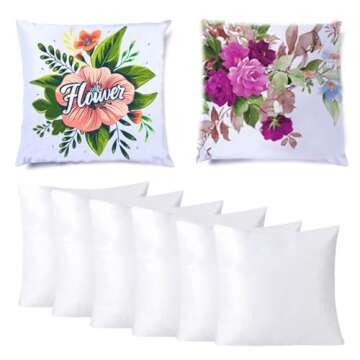 H-E Plain White Sublimation Blank Pillow Case DTF Printing Fashion Cushion Pillowcase Cover for Sublimation and DTF Printing DIY Throw Pillow Covers (10pcs/Pack)