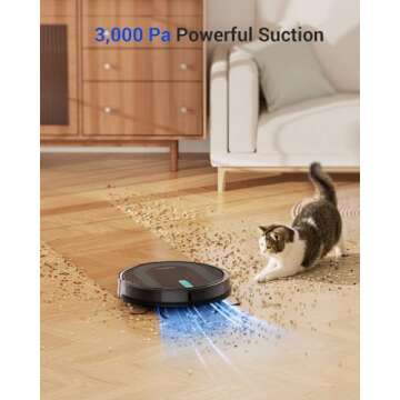Proscenic 850T Robot Vacuum Cleaner, Wi-Fi Connected Robot Vacuum and Mop, Works with Alexa & Google Home, 3-in-1 Robotic Vacuum with 3000Pa Strong Suction on Carpets and Hard Floors, Boundary Strip