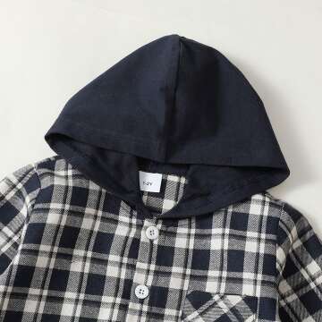 Plaid Hoodie and Pants Set for Baby Boys