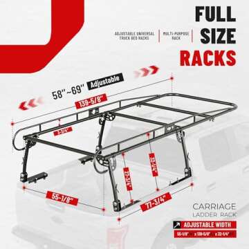 ECOTRIC Adjustable Truck Bed Rack for Heavy Loads