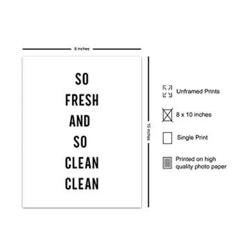 So Fresh and So Clean Clean Wall Art - Bathroom Wall Decor - Bathroom Wall Art - Funny Bathroom - Re...