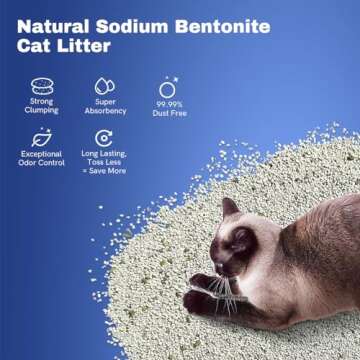 LALAHOME Clumping Cat Litter, Premium Bentonite Cat Litter Sodium-Based, Dust-Free, Strong Durabilit...