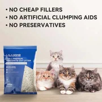 LALAHOME Clumping Cat Litter, Premium Bentonite Cat Litter Sodium-Based, Dust-Free, Strong Durability, Odor Control, Natural Mineral Formula Cat Litter for RealScooper - 15 lb. Box