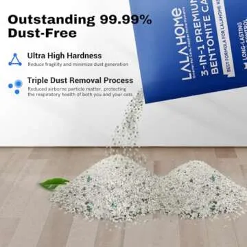 LALAHOME Clumping Cat Litter, Premium Bentonite Cat Litter Sodium-Based, Dust-Free, Strong Durability, Odor Control, Natural Mineral Formula Cat Litter for RealScooper - 15 lb. Box