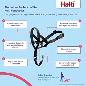 HALTI Headcollar & Training Leash Combo for Easy Walking