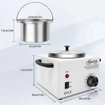 Single Professional Electric Wax Heater Machine for Hair Removal - Large Paraffin Pot with Adjustable Temperature, Facial Skin Body SPA Salon Equipment, 50 Wax Sticks Included
