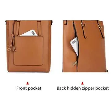 ECOSUSI Convertible Tote Bag for Women - Vegan Luxury