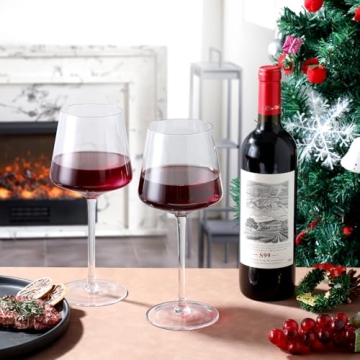 JYB&XY Hand Blown Wine Glasses Set - Perfect Gift