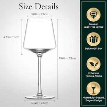 JYB&XY Hand Blown Wine Glasses Set - Perfect Gift
