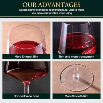 JYB&XY Hand Blown Wine Glasses Set - Perfect Gift