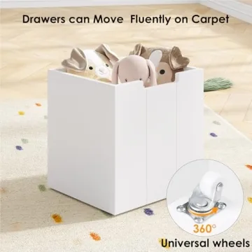 FOTOSOK Toy Organizer with Concealed Wheels & Drawers