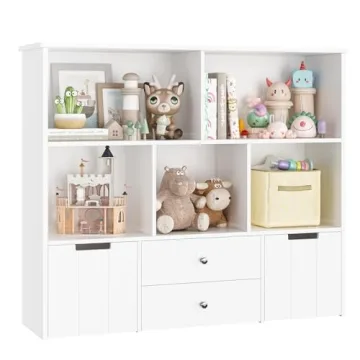 FOTOSOK Toy Organizer with Concealed Wheels & Drawers