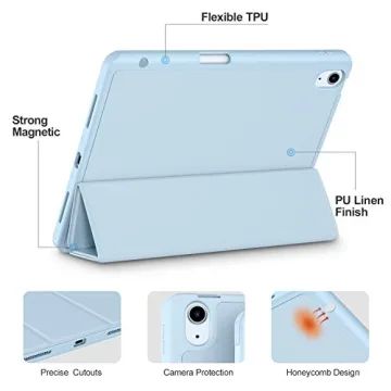 Akkerds iPad Air Case with Pencil Holder in Sky Blue