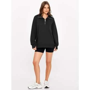 Oversized Half Zip Fleece Pullover for Women